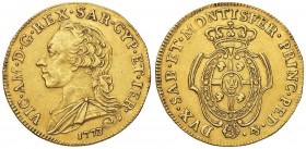 Vittorio Amedeo III (1773-1796) Monetazione per la Sardegna - Carlino sardo da 5 doppie 1773 – Nomisma 431 (indicato R/49; MIR 999a (indicato R9) AU (...
