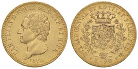Carlo Felice (1821-1831) 20 Lire 1824 T – Nomisma 543 AU RRR 
BB
