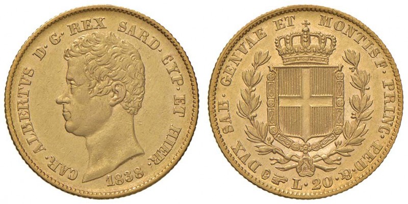 Carlo Alberto (1831-1849) 20 Lire 1838 T – Nomisma 650 AU R Conservazione eccezi...