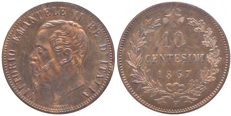 Vittorio Emanuele II (1861-1878) 10 Centesimi 1867 H – Nomisma 949 CU Sigillato ...