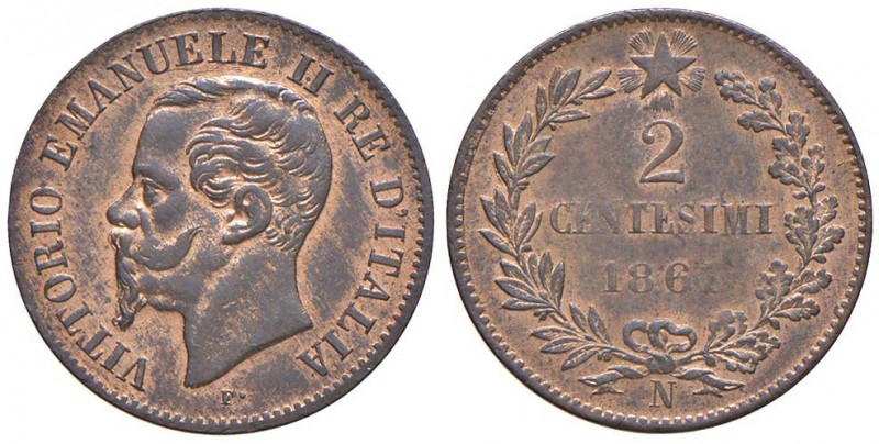 Vittorio Emanuele II (1861-1878) 2 Centesimi 1861 N – Nomisma 960 CU R Rame ross...