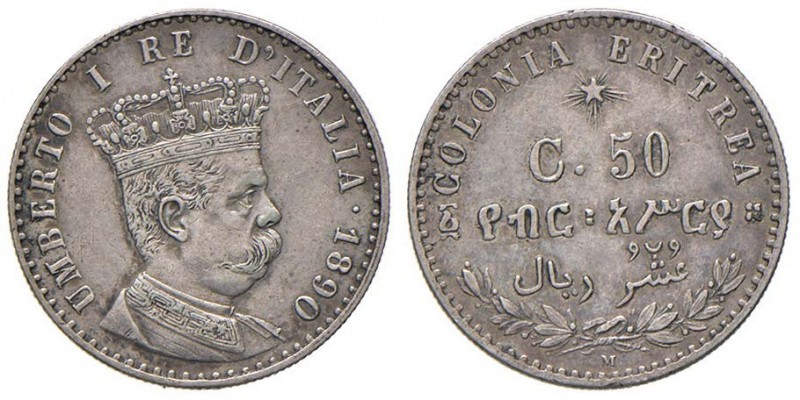 Umberto I (1878-1900) Eritrea - Lira 1896 – Nomisma 1043 AG RR Graffietti da pul...