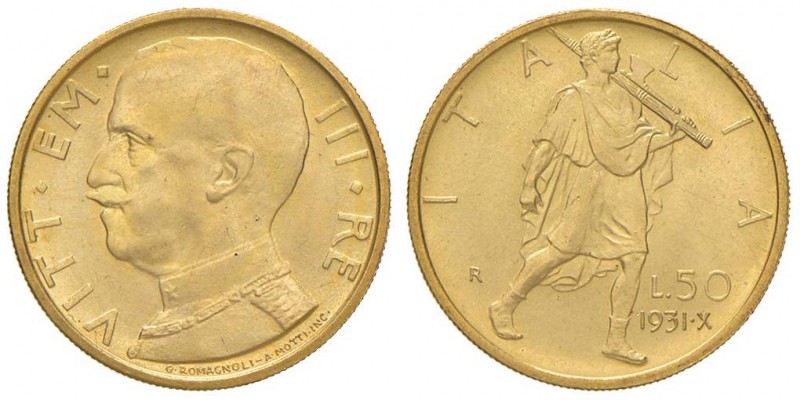 Vittorio Emanuele III (1900-1946) 50 Lire 1931 A. X – Nomisma 1068 AU
FDC