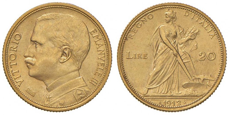 Vittorio Emanuele III (1900-1946) 20 Lire 1912 – Nomisma 1078 AU R
qFDC/FDC