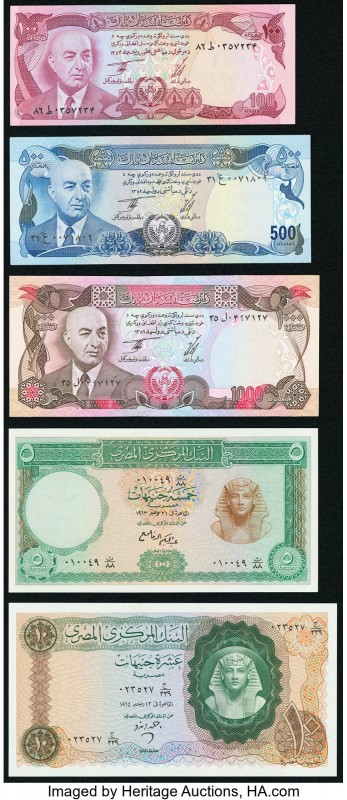 World (Afghanistan, Egypt, Lebanon) Group Lot of 10 Examples Crisp Uncirculated....