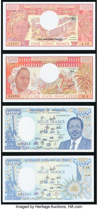World (Cameroon, Congo Republic, Gabon) Group Lot of 4 Examples About Uncirculat...