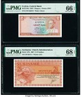 Ceylon Central Bank of Ceylon 2 Rupees 11.8.1962 Pick 62a PMG Gem Uncirculated 66 EPQ; Suriname Muntbiljet 2 1/2 Gulden 2.7.1967 Pick 117b PMG Superb ...