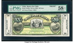 Chile Banco De Chile 20 Pesos ND (ca.1894) Pick S145fp Front Proof PMG Choice About Unc 58 EPQ. Six POCs.

HID09801242017

© 2020 Heritage Auctions | ...
