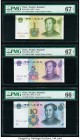 China People's Bank of China 1; 5; 10; 20; 50; 100 Yuan 1999; 2005 (5) Pick 895a; 903a; 904a; 905; 906; 907a Six Examples PMG Superb Gem Unc 67 EPQ(2)...