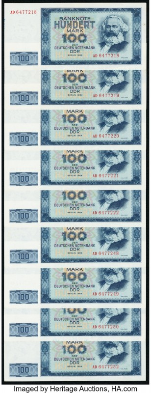 Germany Democratic Republic Deutsche Notenbank 100 Mark 1964 Pick 26a Nine Examp...
