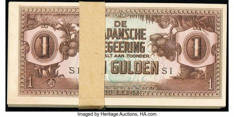Netherlands Indies Japansche Regeering 1 Gulden (1942) Pick 123c 97 Examples Ext...