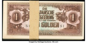 Netherlands Indies Japansche Regeering 1 Gulden (1942) Pick 123c 97 Examples Extremely Fine-Crisp Uncirculated. Majority of this lot is Crisp Uncircul...