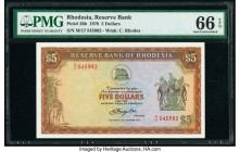 Rhodesia Reserve Bank of Rhodesia 5 Dollars 20.10.1978 Pick 36b PMG Gem Uncirculated 66 EPQ. 

HID09801242017

© 2020 Heritage Auctions | All Rights R...