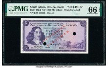 South Africa Republic of South Africa 5 Rand ND (1967-74) Pick 112s2 Specimen PMG Gem Uncirculated 66 EPQ. 

HID09801242017

© 2020 Heritage Auctions ...