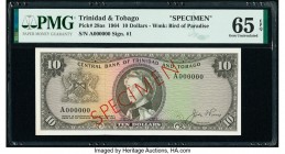 Trinidad & Tobago Central Bank of Trinidad and Tobago 10 Dollars 1964 Pick 28as Specimen PMG Gem Uncirculated 65 EPQ. 

HID09801242017

© 2020 Heritag...