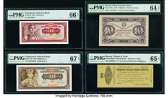 Yugoslavia National Bank 100; 1000 Dinara 1.5.1955 Pick 69; 71b Two examples PMG Gem Uncirculated 66 EPQ; Superb Gem Unc 67 EPQ; Russia State Currency...