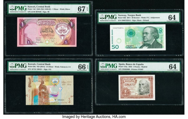 World Group Lot of 11 PMG Graded Examples PMG Superb Gem Unc 67 EPQ (3); Gem Unc...