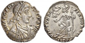 COINAGE OF THE EASTERN ROMAN EMPIRE
ARCADIUS, 383-408
Mint of Mediolanum
Siliqua Spring 393-6 Sept. 394. Obv. DN ARCADI – VS PF AVG Draped and cuir...