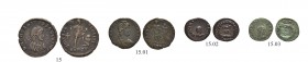 COINAGE OF THE EASTERN ROMAN EMPIRE
ARCADIUS, 383-408
Lot
Lot of 4 small Bronzes. Ae 2, Constantinopolis. Ae 3, Nicomedia. Ae 4, Cyzicus, Ae 4 Nico...
