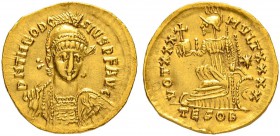 COINAGE OF THE EASTERN ROMAN EMPIRE
THEODOSIUS II, 408-450
Mint of Thessalonica
Solidus 430-440. No officina letter. Obv. DN THEODO – SIVS PF AVG H...