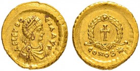 COINAGE OF THE EASTERN ROMAN EMPIRE
EUDOCIA, WIFE OF THEODOSIUS II
Mint of Constantinopolis
Tremissis 425-429, Constantinopols. Obv. AEL EVDO - CIA...
