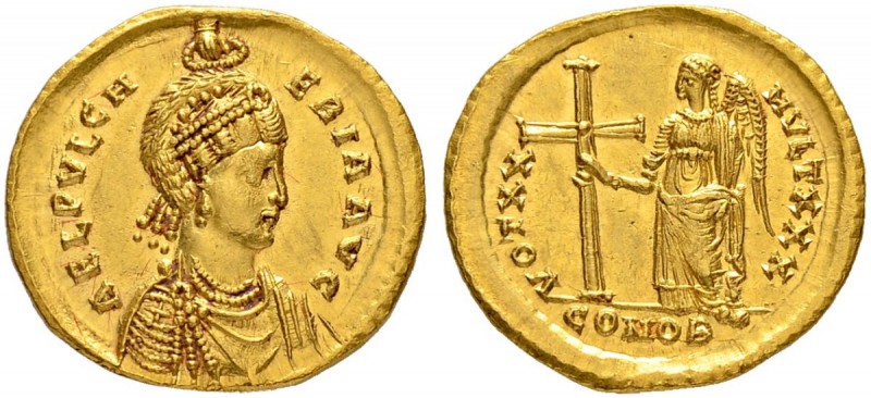 COINAGE OF THE EASTERN ROMAN EMPIRE
PULCHERIA, SISTER OF THEODOSIUS II, WIFE OF...