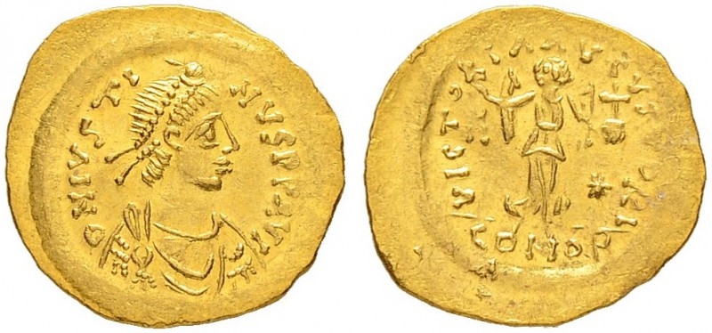 THE BYZANTINE EMPIRE
JUSTINUS I, 518-527
Mint of Constantinopolis
Tremissis 5...