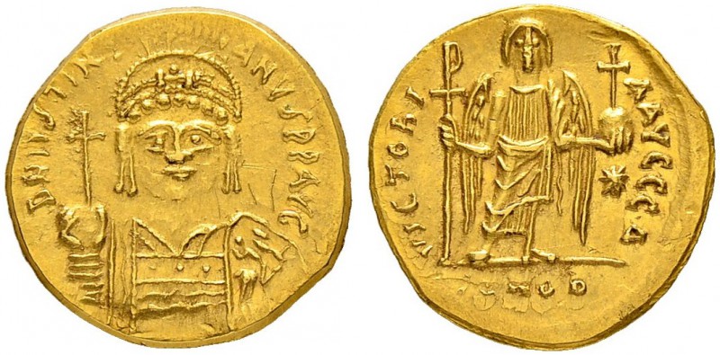 THE BYZANTINE EMPIRE
JUSTINIANUS I, 527-565
Mint of Constantinopolis
Solidus ...