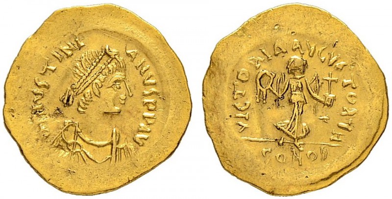 THE BYZANTINE EMPIRE
JUSTINIANUS I, 527-565
Mint of Constantinopolis
Tremissi...