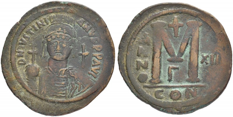 THE BYZANTINE EMPIRE
JUSTINIANUS I, 527-565
Mint of Constantinopolis
Ae-Folli...