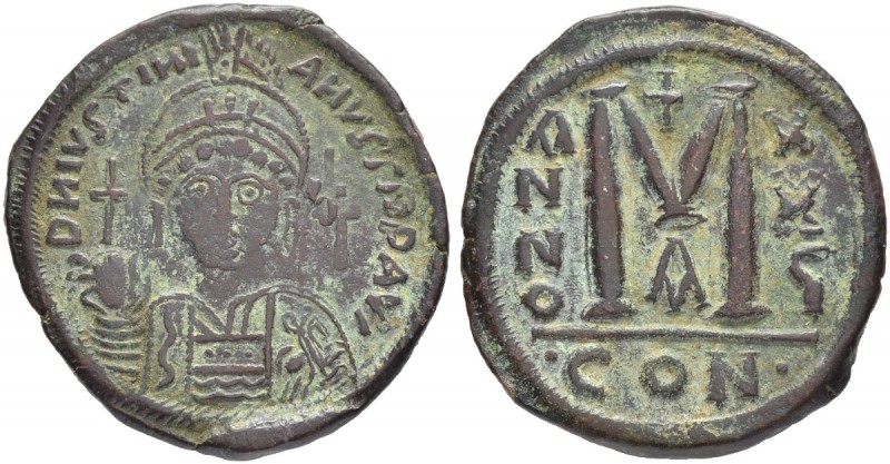 THE BYZANTINE EMPIRE
JUSTINIANUS I, 527-565
Mint of Constantinopolis
Ae-Folli...