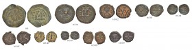 THE BYZANTINE EMPIRE
MAURICIUS TIBERIUS, 582-602
Lot
Lot of 10 Bronzes. Follis (Sear 494). Decanummium 2x (Sear 498 & 499)., Constantinopolis. Foll...