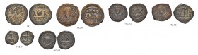 THE BYZANTINE EMPIRE
PHOCAS, 602-610
Lot
Lot of 6 Bronzes. Follis. ½ Follis. Decanummium (Sear 640, 643, 646), Constantinopolis. Follis, Nicomedia ...