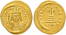 THE BYZANTINE EMPIRE
HERACLIUS, 610-641
Mint of Constantinopolis
Solidus before 613. Officina Є. Obv. dN hЄRAC|I – ×S PP AVG Draped and cuirassed b...
