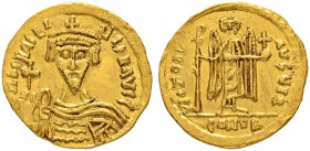 THE BYZANTINE EMPIRE
HERACLIUS, 610-641
Mint of Jerusalem or an eastern military mint, perhaps in Cyprus
Solidus 610-613, indication year 12 = 607....