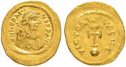 THE BYZANTINE EMPIRE
HERACLIUS, 610-641, WITH HERACLIUS CONSTANTINUS
Mint of Constantinopolis
Semissis 610-613. Officina Є. Obv. dN hЄRACLI – ×S PP...