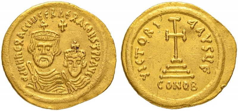 THE BYZANTINE EMPIRE
HERACLIUS, 610-641, WITH HERACLIUS CONSTANTINUS
Mint of T...