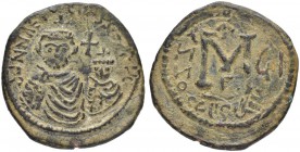 THE BYZANTINE EMPIRE
HERACLIUS, 610-641, WITH HERACLIUS CONSTANTINUS
Mint of Seleucia Isauriae
Follis year 6 (616/617). Officina Γ. Sear 844. DOC 1...