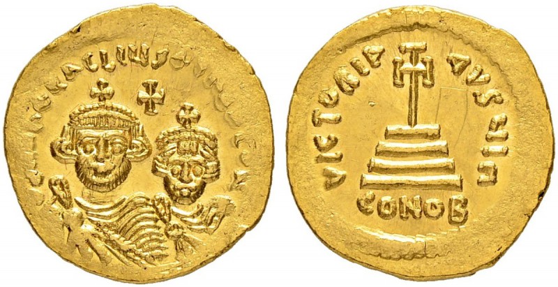 THE BYZANTINE EMPIRE
HERACLIUS, 610-641, WITH HERACLIUS CONSTANTINUS
Mint of J...