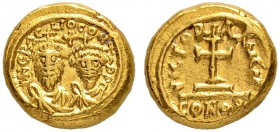THE BYZANTINE EMPIRE
HERACLIUS, 610-641, WITH HERACLIUS CONSTANTINUS
Mint of Carthage
Solidus 629/630. Indictional year Γ. Obv. DN ЄRAC – LIO CONST...