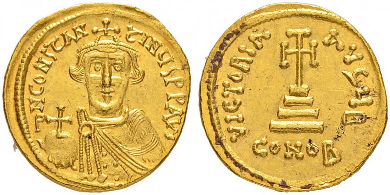 THE BYZANTINE EMPIRE
CONSTANS II, 641-668
Mint of Constantinopolis
Solidus 64...