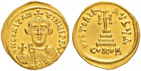 THE BYZANTINE EMPIRE
CONSTANS II, 641-668
Mint of Constantinopolis
Solidus 642-647. Officina Δ. Obv. dN CONSTAN – TIN×S PP AV Crowned bust in chlam...