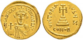 THE BYZANTINE EMPIRE
CONSTANS II, 641-668
Mint of Constantinopolis
Solidus 642-647. Officina Z. Obv. dN CONSTAN – TIN×S PP AV Crowned bust in chlam...