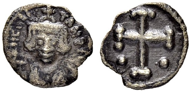 THE BYZANTINE EMPIRE
CONSTANS II, 641-668
Mint of Carthage
1/3 Siliqua 647-65...