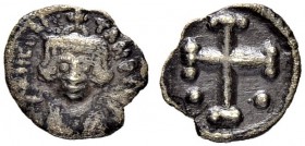 THE BYZANTINE EMPIRE
CONSTANS II, 641-668
Mint of Carthage
1/3 Siliqua 647-652. Obv. (DN –CONS)TAN P Crowned bust facing. Rev. Cross potent between...