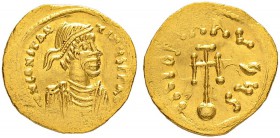 THE BYZANTINE EMPIRE
CONSTANTINUS IV POGONATUS, 668-685
Mint of Constantinopolis
Semissis 669- 681. Obv. d N CONSTAN-TIN×S PP AV Draped cuirassed b...