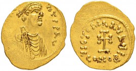 THE BYZANTINE EMPIRE
CONSTANTINUS IV POGONATUS, 668-685
Mint of Constantinopolis
Tremissis starting 669. Obv. (DN CONSTAN) – ×ITIPAV Draped and cui...