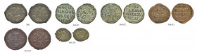 THE BYZANTINE EMPIRE
THEOPHILUS, 829-842
Lot
Lot of 6 Bronzes. Follis, Constantinopolis 5x (Sear 1666, 1667). Follis, Syracuse (Sear 1680). Very fi...