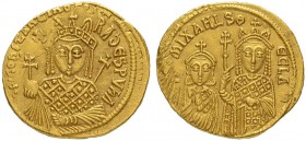 THE BYZANTINE EMPIRE
MICHAEL III the DRUNKARD, 842-867
UNDER THE REGENCY OF HIS MOTHER THEODORA
Mint of Constantinopolis
Solidus 842/843. Obv. + Θ...