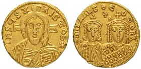 THE BYZANTINE EMPIRE
MICHAEL III the DRUNKARD, 842-867
UNDER THE REGENCY OF HIS MOTHER THEODORA
Mint of Constantinopolis
Solidus 843-856. Obv. IhS...